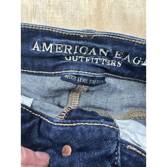 American Eagle Sz 00 Next Level Stretch Floral Hi-Rise Shortie Denim Jean Short - Picture 2 of 7